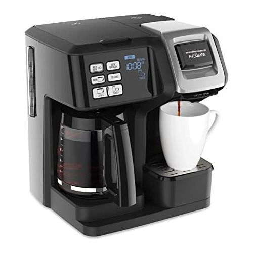  Hamilton Beach 49976 FlexBrew Trio 2-Way Coffee Maker, Compatible with K-Cup Pods or Grounds, Combo, Single Serve & Full 12c Pot, Black