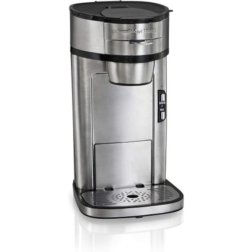  Hamilton Beach Scoop Single Serve Coffee Maker, Fast Brewing, Stainless Steel (49981A)