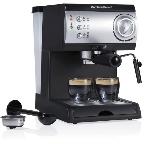  Hamilton Beach Espresso Machine with Steamer - Cappuccino, Mocha, & Latte Maker (40715)