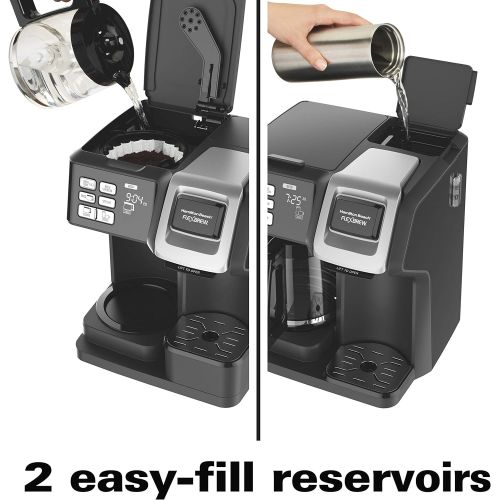  Hamilton Beach FlexBrew Trio 2-Way Single Serve Coffee Maker & Full 12c Pot, Compatible with K-Cup Pods or Grounds, Combo, Silver