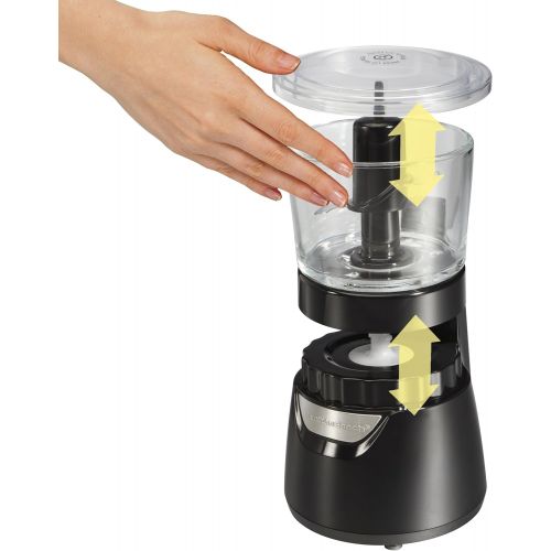  Hamilton Beach Stack & Press Mini 3-Cup Glass Bowl Food Processor & Vegetable Chopper, Black (72860)