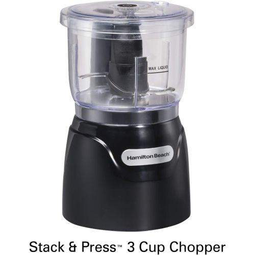  Hamilton Beach Mini 3-Cup Food Processor & Vegetable Chopper, 350 Watts, for Dicing, Mincing, and Puree, Black (72850)