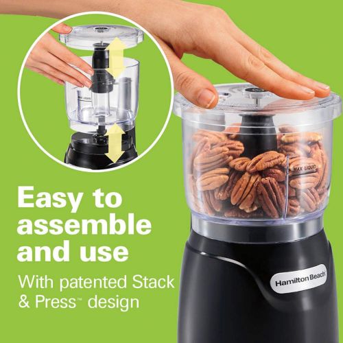  Hamilton Beach Mini 3-Cup Food Processor & Vegetable Chopper, 350 Watts, for Dicing, Mincing, and Puree, Black (72850)