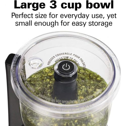  Hamilton Beach Mini 3-Cup Food Processor & Vegetable Chopper, 350 Watts, for Dicing, Mincing, and Puree, Black (72850)