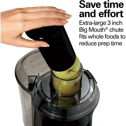  Hamilton Beach Juicer Machine, Big Mouth 3” Feed Chute, Centrifugal, Easy to Clean, BPA Free, 800W, (67601A), Black