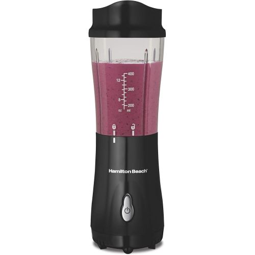  Hamilton Beach Personal Blender for Shakes and Smoothies with 14 Oz Travel Cup and Lid, Black (51101AV)