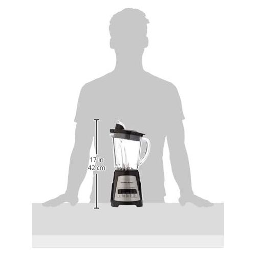  Hamilton Beach 58148A Blender to Puree - Crush Ice - and Make Shakes and Smoothies - 40 Oz Glass Jar - 12 Functions - Black and Stainless,8.66 x 6.5 x 14.69 inches