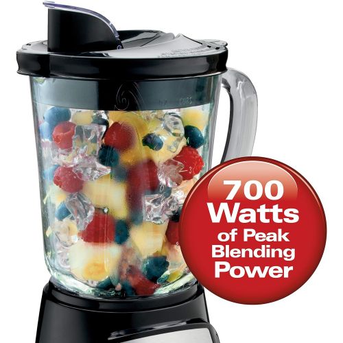  Hamilton Beach 58148A Blender to Puree - Crush Ice - and Make Shakes and Smoothies - 40 Oz Glass Jar - 12 Functions - Black and Stainless,8.66 x 6.5 x 14.69 inches