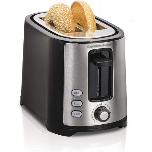  Hamilton Beach 2 Slice Extra Wide Slot Toaster with Shade Selector, Toast Boost, Auto Shutoff, Black (22633)