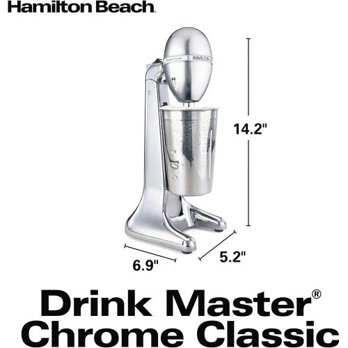  Hamilton Beach 730C DrinkMaster Classic Drink Mixer, 28 oz Mixing Cup, Chrome