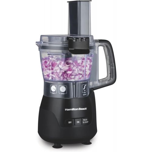  Hamilton Beach Stack & Snap 4-Cup Mini Food Processor & Vegetable Chopper, 250 Watts, for Slicing, Shredding, and Puree, Black (70510)