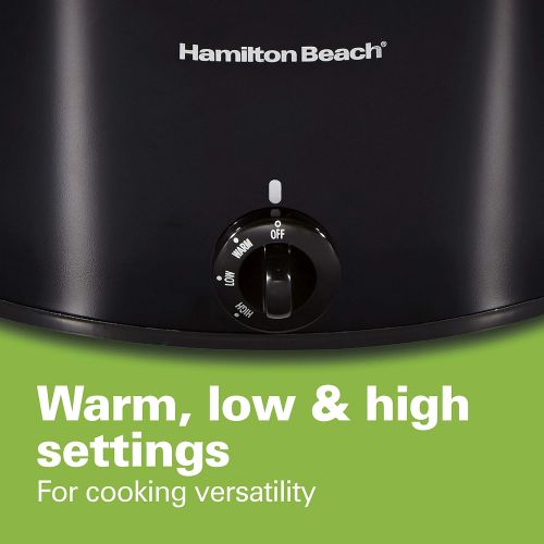  Hamilton Beach Slow Cooker, Extra Large 10 Quart, Black (33195) & Portable 7-Quart Programmable Slow Cooker With Lid Latch Strap for Easy Transport, Dishwasher-Safe Crock, Black (3