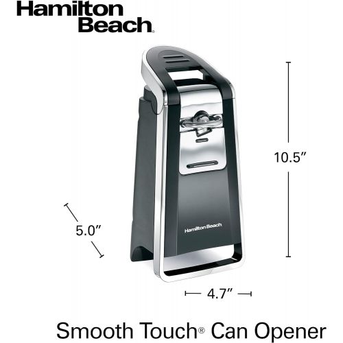  Hamilton Beach (76606ZA) Smooth Touch Electric Automatic Can Opener with Easy Push Down Lever, Opens All Standard-Size and Pop-Top Cans, Extra Tall, Black and Chrome