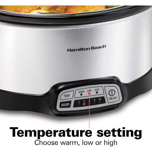  Hamilton Beach 7-Quart Programmable Slow Cooker With Flexible Easy Programming, Dishwasher-Safe Crock & Lid, Silver (33473)