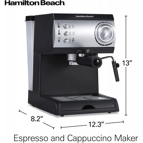  Hamilton Beach Espresso Machine with Steamer - Cappuccino, Mocha, & Latte Maker (40715)