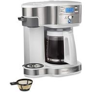 Hamilton Beach 2-Way Brewer Coffee Maker, Single-Serve and 12-Cup Pot, White (49933)