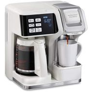 Hamilton Beach FlexBrew Trio 2-Way Coffee Maker, Compatible with K-Cup Pods or Grounds, Combo, Single Serve & Full 12c Pot, White