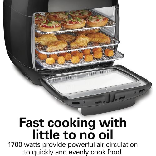  Hamilton Beach 11.6 QT Digital Air Fryer Oven with Rotisserie and Rotating Basket, 8 Pre-Set Functions including Dehydrator, Roaster & Toaster, 1700W, Black (35070)