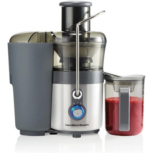  Hamilton Beach Juicer Machine, Centrifugal Extractor, Big Mouth 3 Feed Chute, Easy Clean, 2-Speeds, BPA Free Pitcher, Holds 40 oz. - 850W Motor, Silver