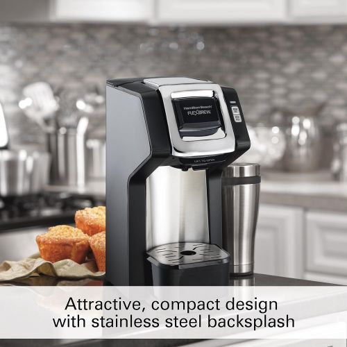  Hamilton Beach (49979) Single Serve Coffee Maker, Compatible withpod Packs and Ground Coffee, Flexbrew with Adjustable Brew Strength, Black: Kitchen & Dining