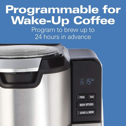  Hamilton Beach Programmable Grind and Brew Coffee Maker (45505), 12 Cup, Black: Kitchen & Dining