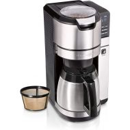 Hamilton Beach Programmable Coffee Maker with Built-In Auto-Rinsing Beans Grinder and Thermal Carafe, 10 Cups, Stainless Steel (45501): Kitchen & Dining
