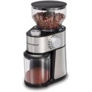 Hamilton Beach Electric Burr Coffee Grinder with Large 16oz Hopper and 18 Settings for 2-14 Cups, Stainless Steel (80385)