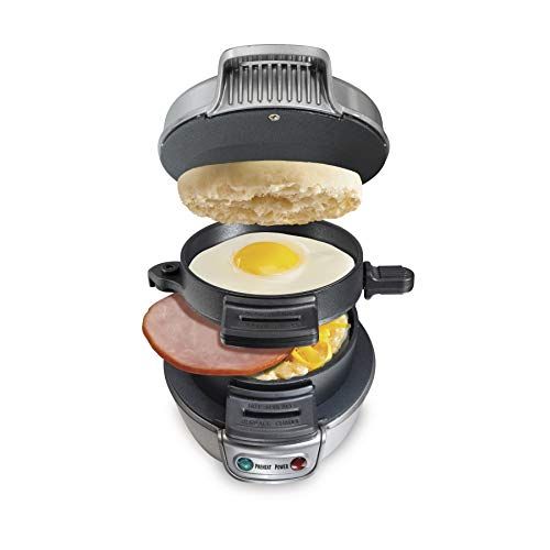  Hamilton Beach Breakfast Sandwich Maker, Silver (25475A): Electric Sandwich Makers: Kitchen & Dining