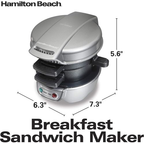  Hamilton Beach Breakfast Sandwich Maker, Silver (25475A): Electric Sandwich Makers: Kitchen & Dining