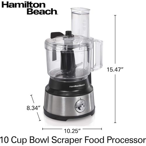  Hamilton Beach 10-Cup Food Processor & Vegetable Chopper with Bowl Scraper, Stainless Steel (70730): Kitchen & Dining