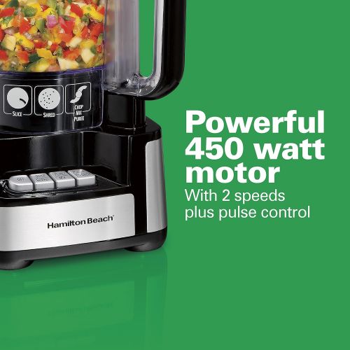  Hamilton Beach 12-Cup Stack & Snap Food Processor & Vegetable Chopper, Black (70725A)