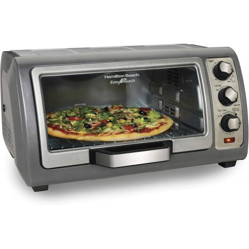 Hamilton Beach Countertop Toaster Oven, Easy Reach With Roll-Top Door, 6-Slice, Convection (31123D), Silver: Kitchen & Dining
