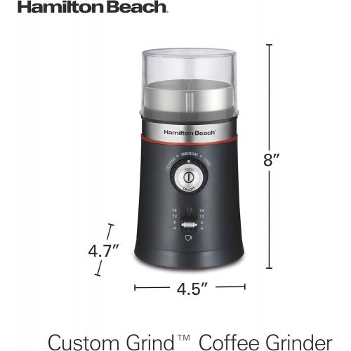  [아마존베스트]Hamilton Beach 10oz Electric Coffee Grinder with Multiple Grind Settings for up to 14 Cups, Stainless Steel Blades, Black
