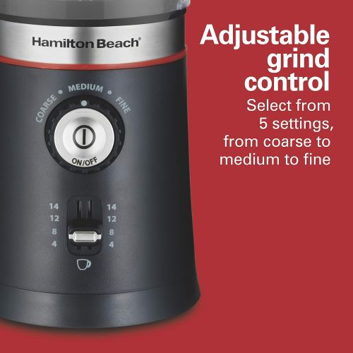  [아마존베스트]Hamilton Beach 10oz Electric Coffee Grinder with Multiple Grind Settings for up to 14 Cups, Stainless Steel Blades, Black