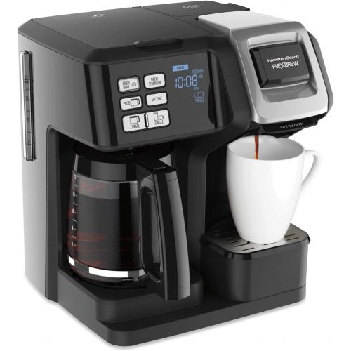  [아마존베스트]Hamilton Beach 49976 FlexBrew Coffee Maker, Single Serve & Full 12 Pot, Compatible for K-Cup Pods or Grounds, Black