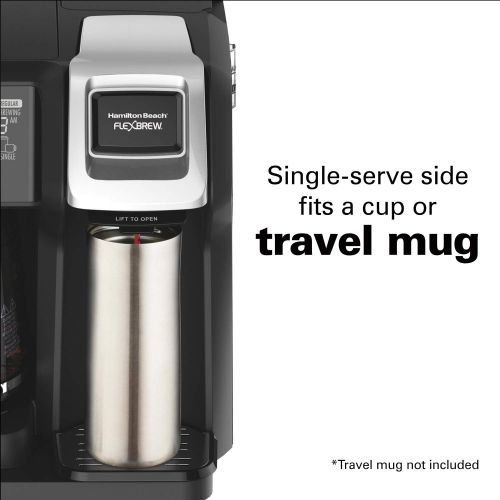  [아마존베스트]Hamilton Beach 49976 FlexBrew Coffee Maker, Single Serve & Full 12 Pot, Compatible for K-Cup Pods or Grounds, Black