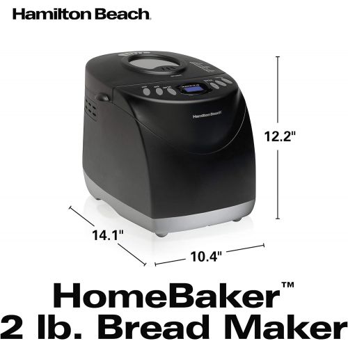  [아마존베스트]Hamilton Beach 2 Lb Digital Bread Maker, Programmable, 12 Settings + Gluten Free, Dishwasher Safe Pan + 2 Kneading Paddles, Black (29882)