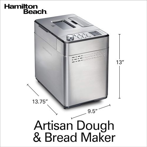  [아마존베스트]Hamilton Beach Premium Dough & Bread Maker Machine with Auto Fruit and Nut Dispenser, 2 lb. Loaf Capacity, Stainless Steel (29888)