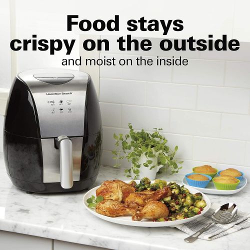  [아마존베스트]Hamilton Beach 3.2 Quart Digital Air Fryer Oven with 6 Presets, Easy to Clean Nonstick Basket, Black (35065)