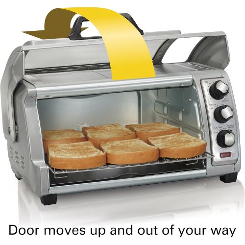  [아마존베스트]Hamilton Beach 6-Slice Countertop Toaster Oven with Easy Reach Roll-Top Door, Bake Pan, Silver (31127D)