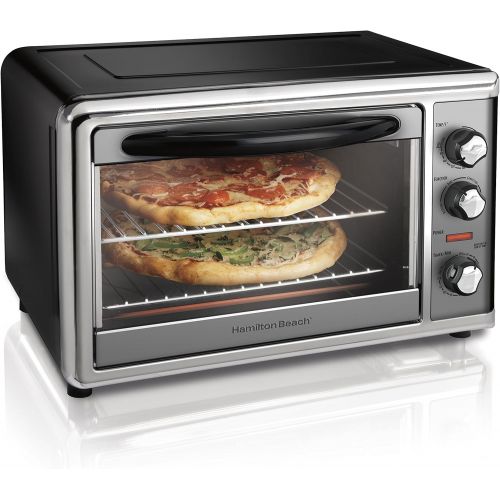  [아마존베스트]Hamilton Beach Countertop Rotisserie Convection Toaster Oven, Large,Black/ Stainless Steel (31107D)