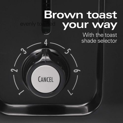  [아마존베스트]Hamilton Beach Stainless Steel 2 Slice Extra Wide Toaster with Shade Selector, Toast Boost, Slide-Out Crumb Tray, Auto-Shutoff and Cancel Button, Black (22671)