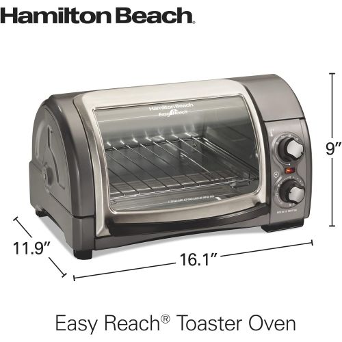  [아마존베스트]Hamilton Beach 31344D Easy Reach With Roll-Top Door Toaster Oven 4-Slice Silver