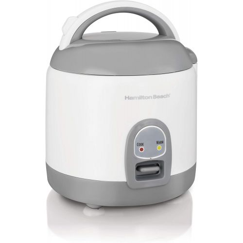  [아마존베스트]Hamilton Beach Mini Rice Cooker & Food Steamer, 8 Cups Cooked (4 Uncooked), With Steam & Rinse Basket, White (37508)