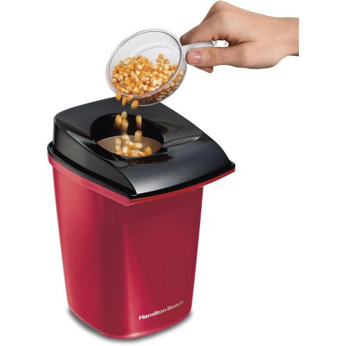  [아마존베스트]Hamilton Beach Electric Hot Air Popcorn Popper, Healthy Snack, Makes up to 18 Cups, Red (73400)