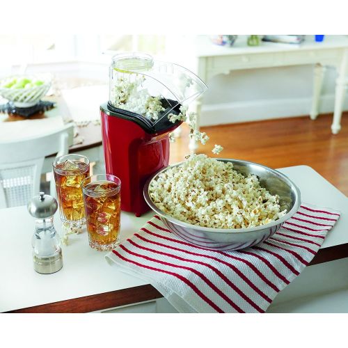  [아마존베스트]Hamilton Beach Electric Hot Air Popcorn Popper, Healthy Snack, Makes up to 18 Cups, Red (73400)