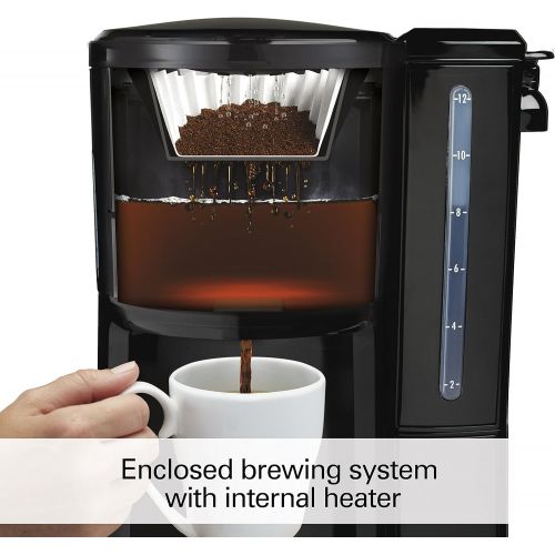  Hamilton Beach 12-Cup Coffee Maker, Programmable BrewStation Dispensing Coffee Machine, Black - Removable Reservoir (47900)