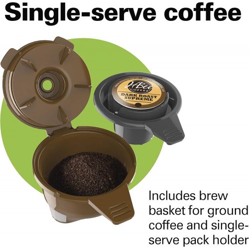  Hamilton Beach 49975 FlexBrew Single Serve Maker with 40 oz. Reservoir, Compatible with K-Cup Packs or Ground Coffee, 3 Brewing Sizes, Black