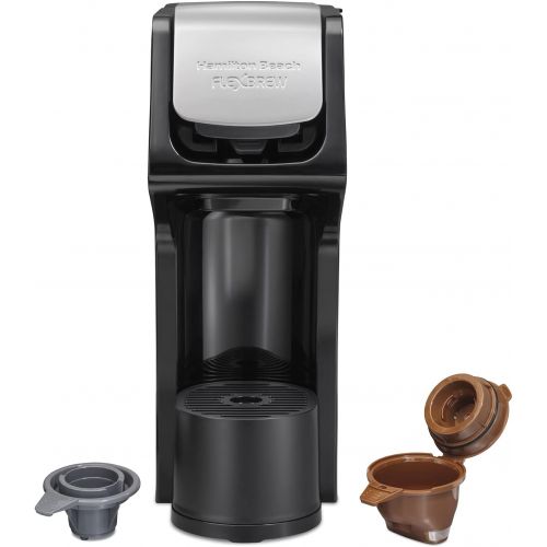  Hamilton Beach 49900 FlexBrew Single-Serve Coffee Maker Compatible with Pod Packs and Grounds, Black-Fast Brewing