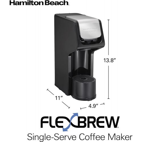  Hamilton Beach 49900 FlexBrew Single-Serve Coffee Maker Compatible with Pod Packs and Grounds, Black-Fast Brewing